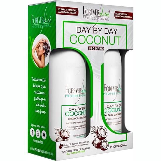 Imagem de Kit shampoo e bálsamo day by day coconut forever liss - 2x300ml