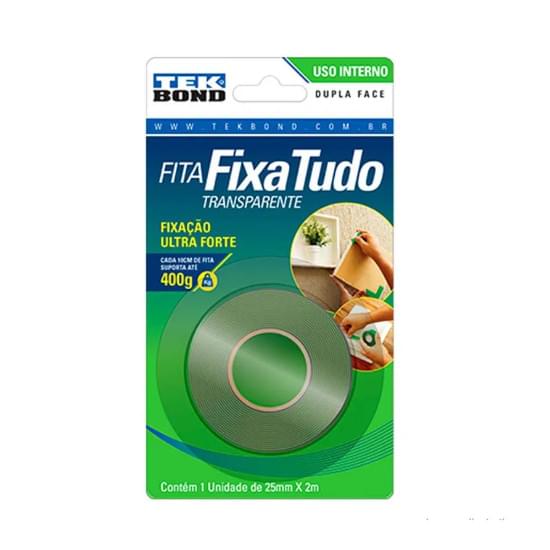 Imagem de Fita fixa tudo dupla face para uso interno 25mm x 2m -fixatudoint-25x2 tekbond