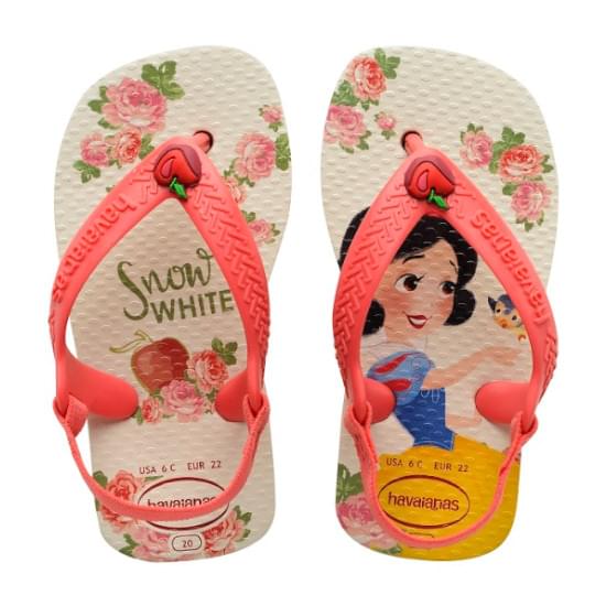 Imagem de Sandália havaianas baby disney pincesas bege palha 22