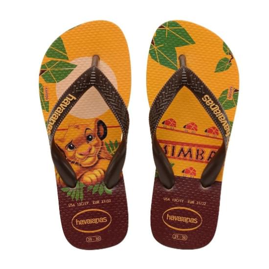 Imagem de Sandália havaianas infantil lion king amarelo banana 45/6