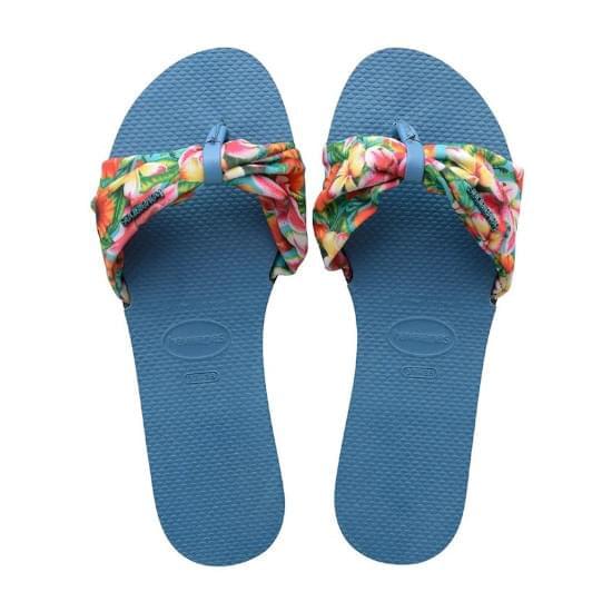 Imagem de Sandálias havaianas feminina you st trop azul aço 33/34