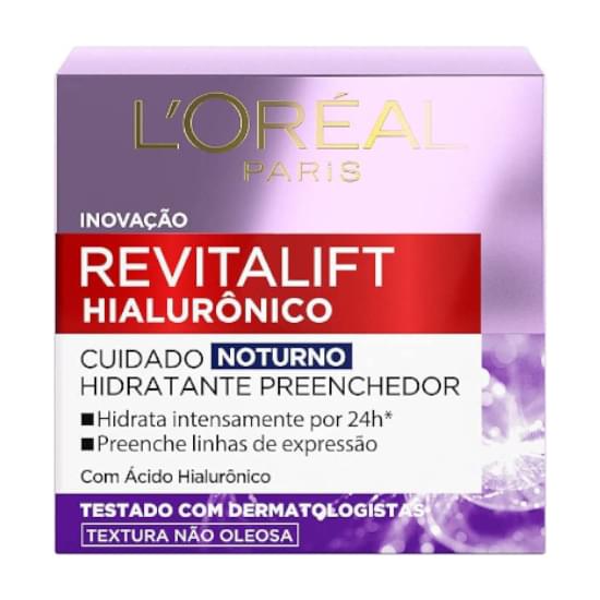 Imagem de Creme facial revitalift hialuronico 49g hidratante preenchedor noturno