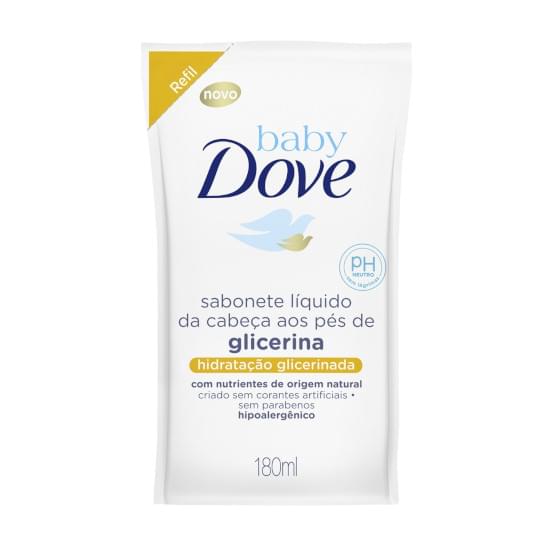 Imagem de Sabonete líquido dove baby da cabeça aos pés hidratação glicerinada refil baby dove 180ml