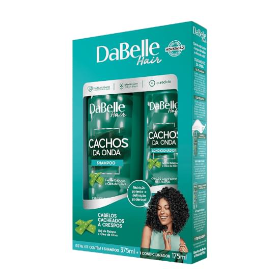 Imagem de Kit shampoo 375ml + condicionador 175ml dabelle hair cachos da onda