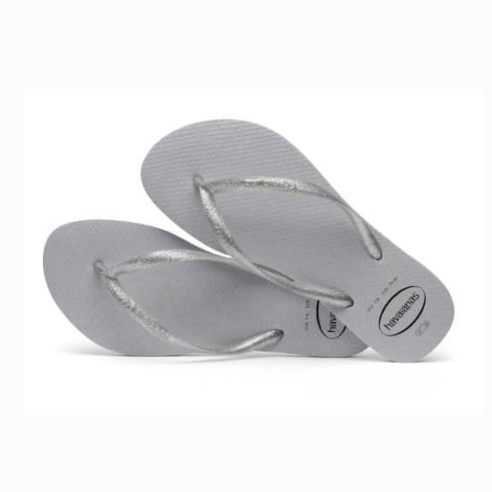 Imagem de Sandalia havaiana feminina slim gloss cinza gelo 33/4