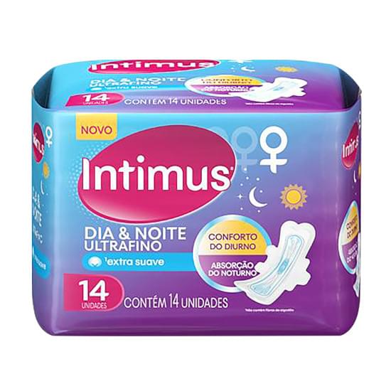 Imagem de Absorvente dia e noite ultrafino intimus com abas extra proteção suave | com 14 unidades