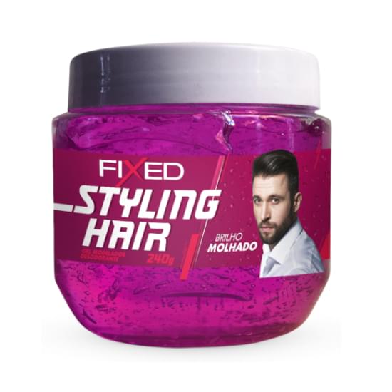 Imagem de Fixed gel styling hair modelador pote 240g rosa