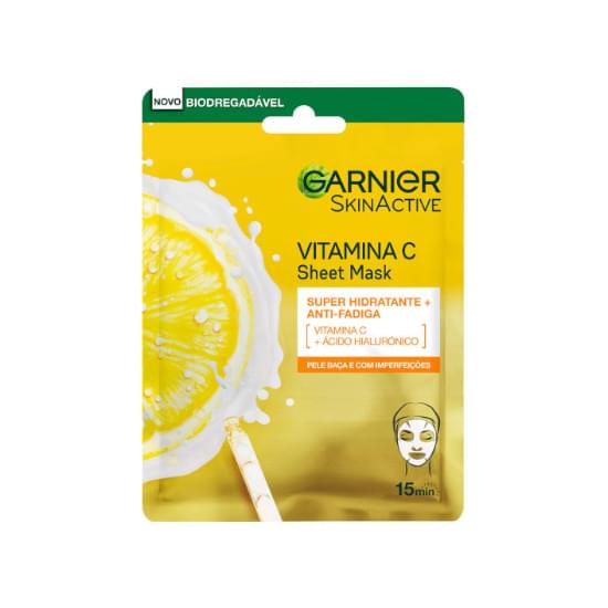 Imagem de Máscara facial em tecido garnier efeito matte uniformizante antioleosidade com vitamina c 32g