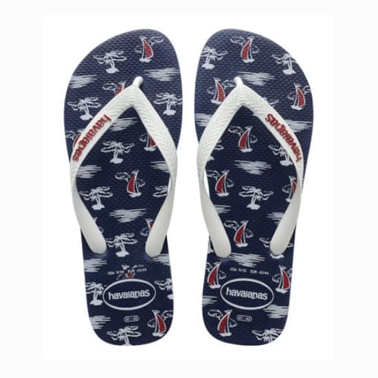 Imagem de Sandalia havaiana masculino top nautical marinho/branco/branco 35/36