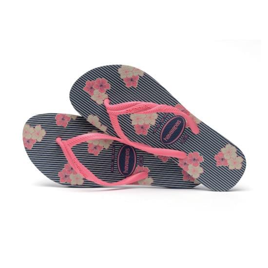 Imagem de Sandalia havaiana feminina fantasia romantica azul indigo 35/36