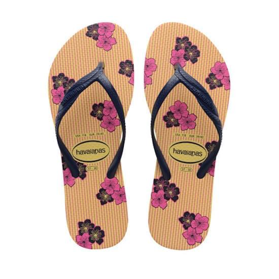 Imagem de Sandalia havaiana feminina fantasia romantica bege palha/preto 33/34