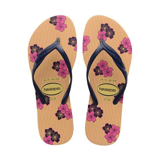 Imagem de Sandalia havaiana feminina fantasia romantica amarelo limão 33/34