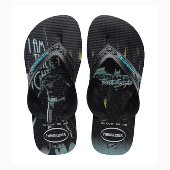 Imagem de Sandália havaianas infantil kids max herois preto/preto/azul 23/24