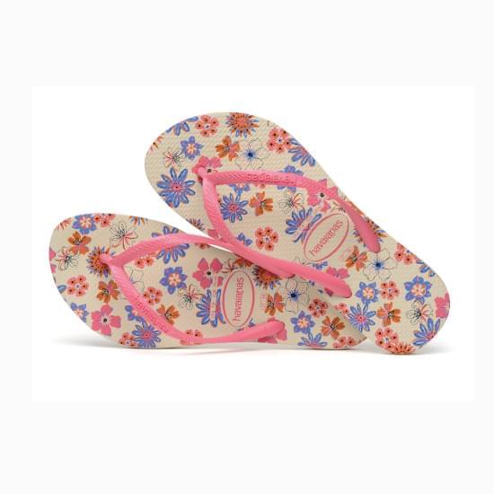 Imagem de Sandália havaianas feminina slim romance bege palha/rosa 35/36