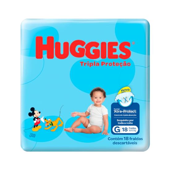 Imagem de Fralda infantil huggies tripla proteção tamanho g jumbinho | com 18 unidades