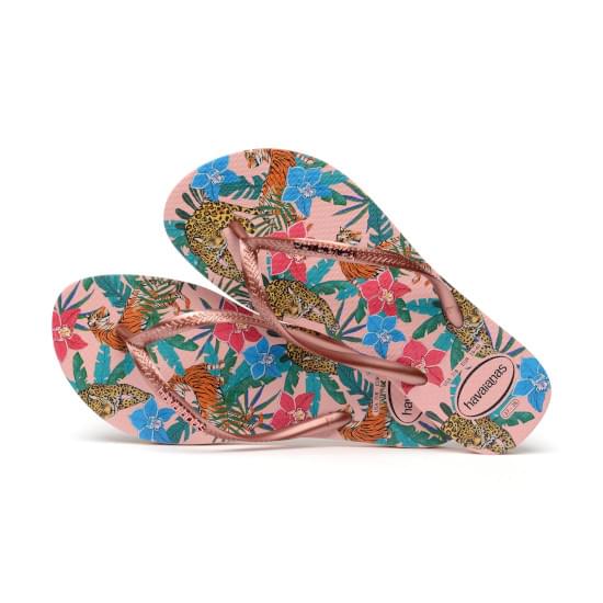 Imagem de Sandalia havaiana feminina slim tropical rosa ballet/rosa retro metalic 35/36