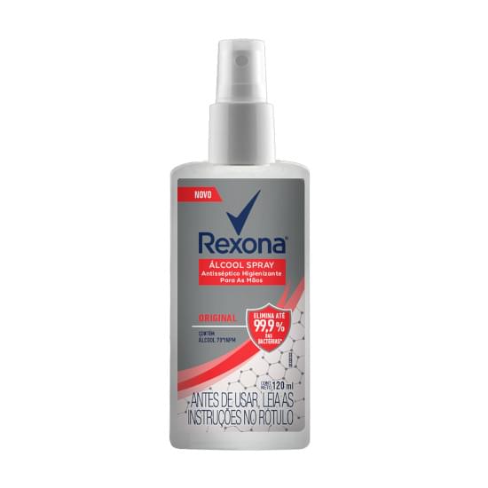 Imagem de Álcool spray antisséptico higienizante para mãos rexona original 120ml