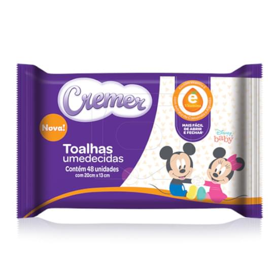 Imagem de Toalha umedecida infantil cremer disney vitamina e | com 48 unidades