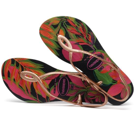 Imagem de Sandalia havaiana feminina luna print berinjela 35/36