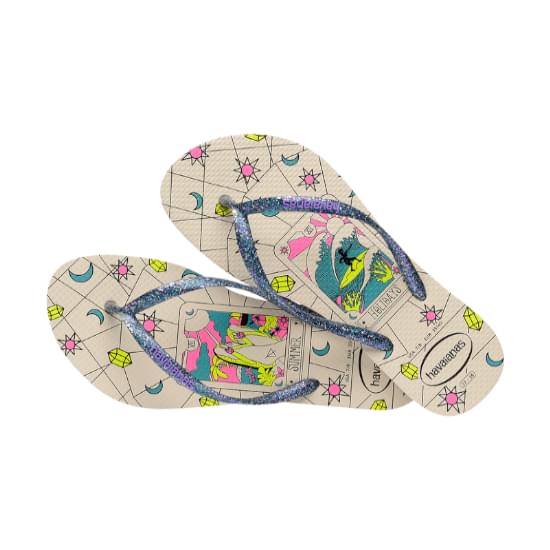 Imagem de Sandalias havaianas feminina slim mysthic bege palha 33/34