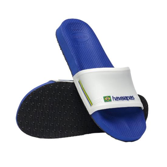 Imagem de Sandalias havaianas unissex slide brasil azul naval/branco 39/40