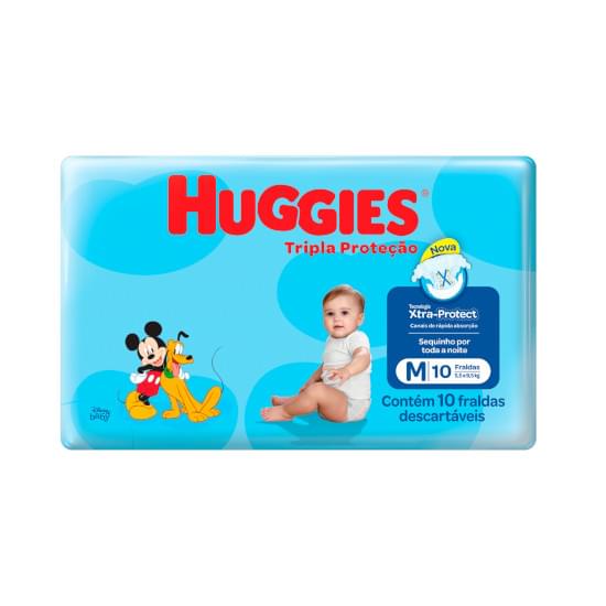 Imagem de Fralda descartável infantil huggies tripla proteção tamanho m | com 10 unidades