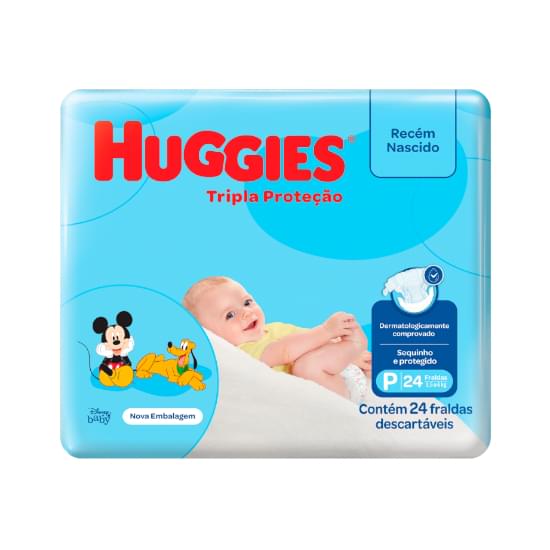 Imagem de Fralda infantil huggies tripla proteção tamanho p jumbinho | com 24 unidades