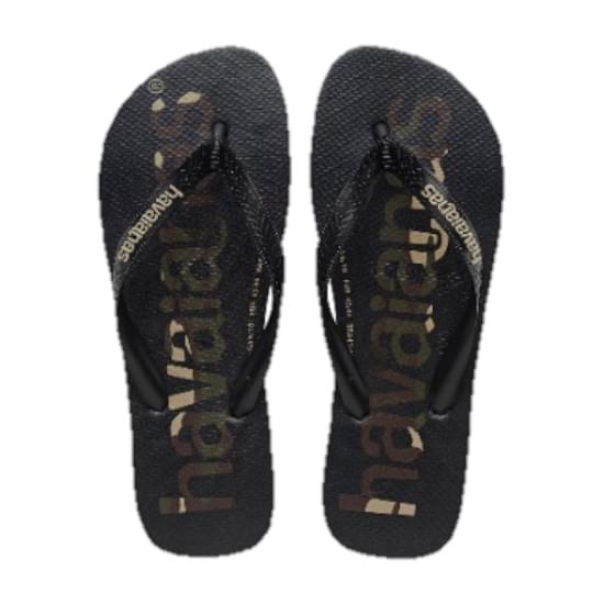 Imagem de Sandália havaianas unissex top logo mania preto/preto/branco 23/24