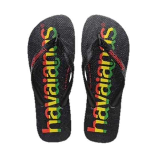 Imagem de Sandália havaianas unissex top logo mania preto/preto/vermelho rubi 23/24