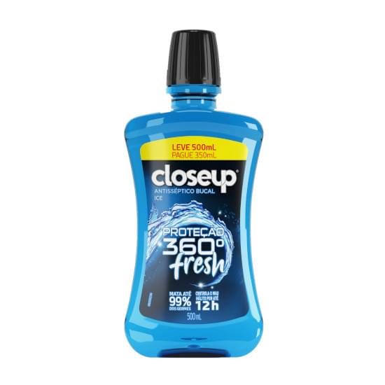 Imagem de Enxaguante bucal antisséptico com álcool ice closeup proteção 360° fresh 500ml