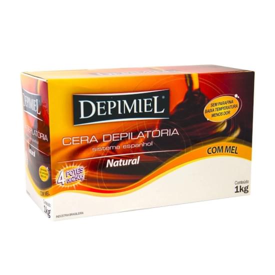 Imagem de Cera depimiel depilatória natural 1000g | display com 4 unidades de 250g