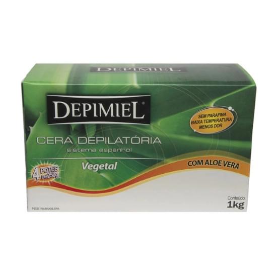 Imagem de Cera depilatória vegetal com aloe vera depimiel 1kg