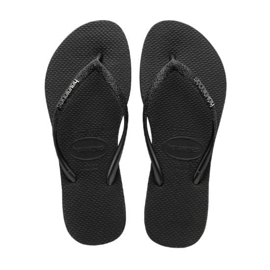 Imagem de Sandália havaianas feminina slim glitter preto/cinza dark metalico 27/28