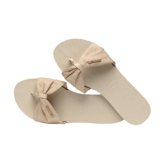 Imagem de Sandalias havaianas feminina you st tropez shine bege palha 35/36