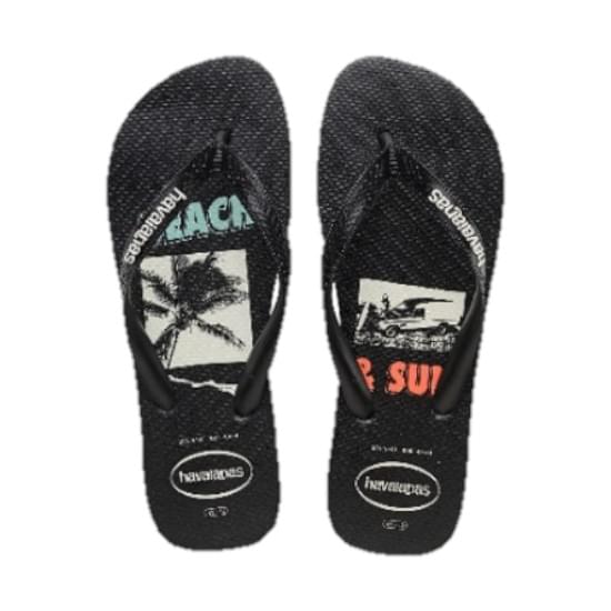 Imagem de Sandália havaianas masculina top beach preto 41/42