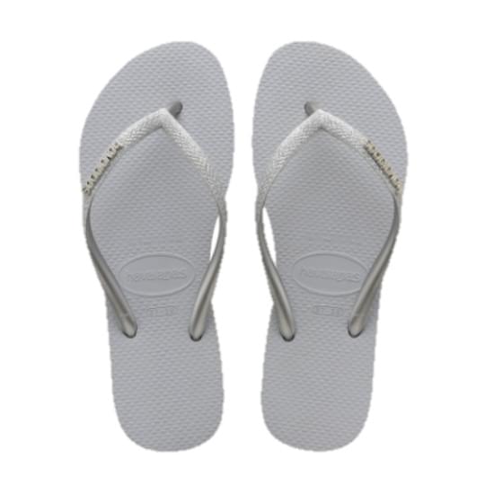 Imagem de Sandália havaianas feminina kids slim shiny cinza gelo 25/26