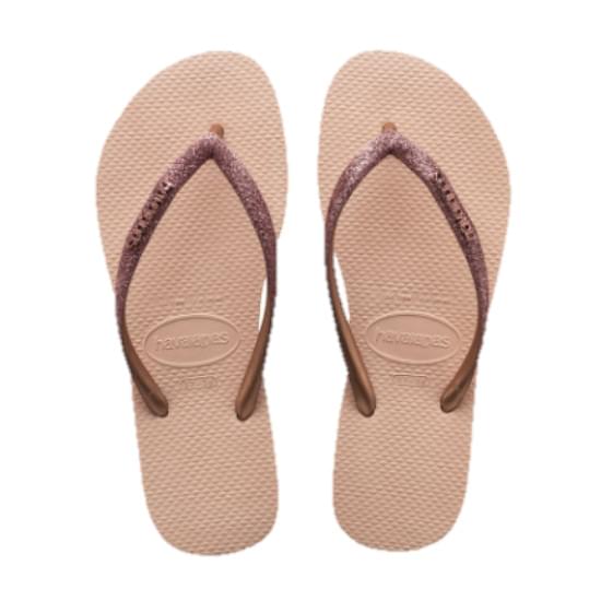 Imagem de Sandália havaianas feminina kids slim shiny rose gold 25/26