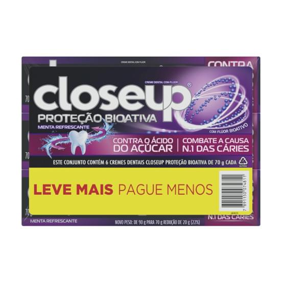 Imagem de Creme dental close up proteção bioativado 90g leve + pague - | pack com 6 unidades