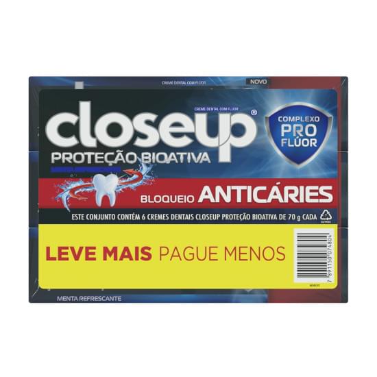 Imagem de Creme dental close up bioativado proteção anticarie 90g leve + pague - | pack com 6 unidades