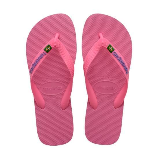 Imagem de Sandália havaianas unissex brasil logo rosa cristal 41/42