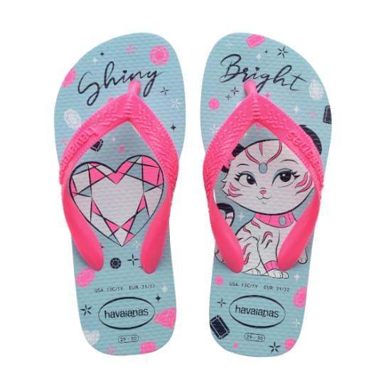 Imagem de Sandalia havaiana infantil kids top pets azul water 33/34