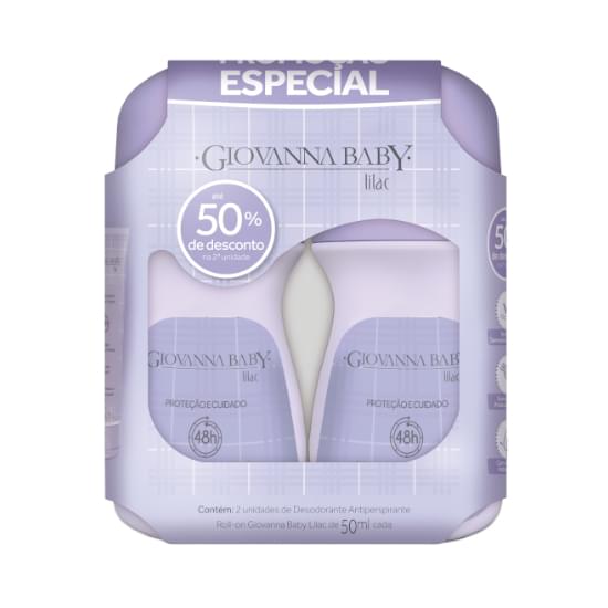 Imagem de Kit desodorante roll-on giovanna baby lilac 50ml 2 unidades