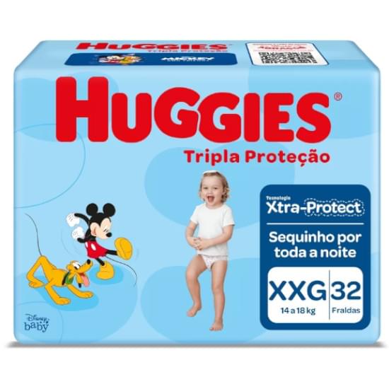 Imagem de Fralda infantil huggies tripla proteção tamanho xxg mega | com 32 unidades