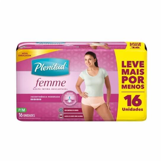 Imagem de Roupa íntima plenitud femme tamanho p/m | com 16 unidades