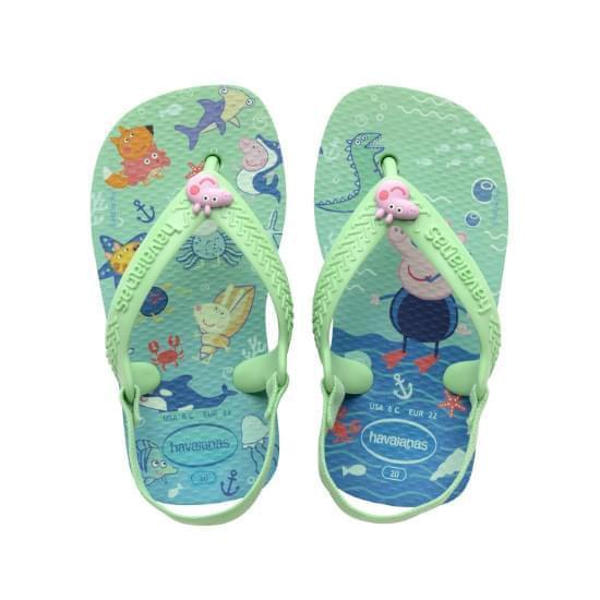 Imagem de Sandália havaianas infantil baby peppa pig verde jardim 23/24