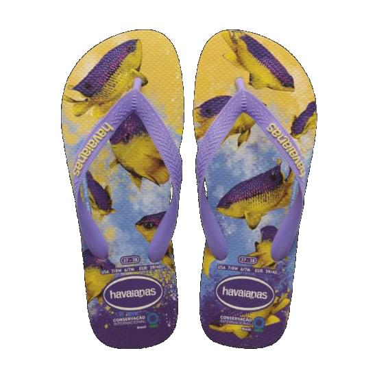 Imagem de Sandálias havaianas masculina conservação internacional amarelo limão 41/42