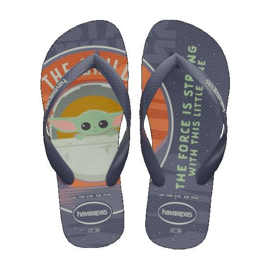 Imagem de Sandalia havaiana masculina top baby yoda cinza gelo 41/42