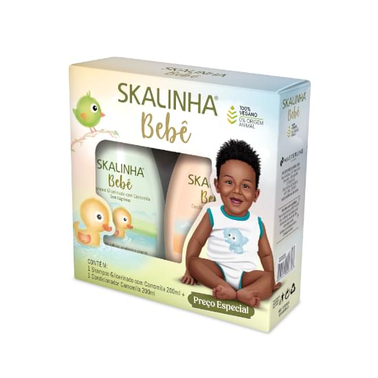 Imagem de Kit skalinha bebê shampoo e condicionador camomila 200ml