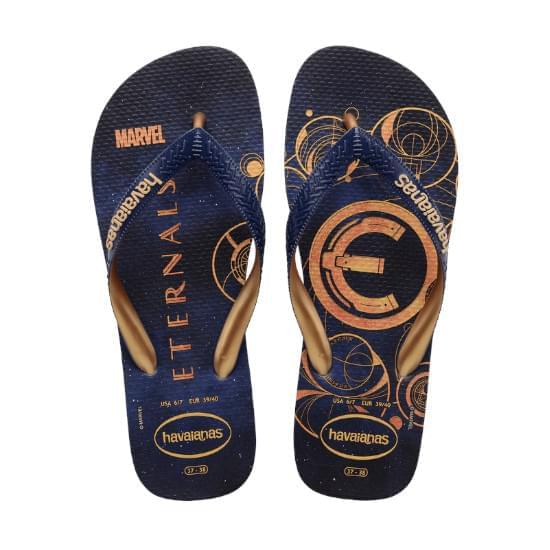 Imagem de Sandália havaianas masculina top marvel marinho/marinho/dourado 35/36