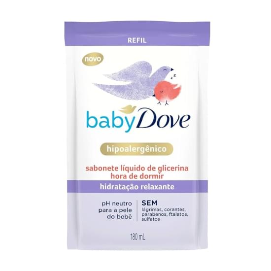 Imagem de Sabonete líquido de glicerina hidratação relaxante dove baby hora de dormir refil 180ml